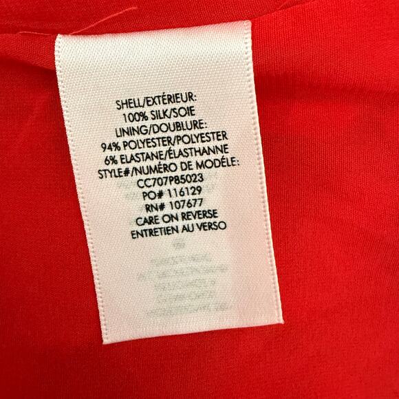 Alice + Olivia Red Floral Silk Halter Top XS Casual Designer Spring - Picture 4 of 7